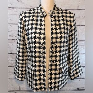 CARLUCCI Vintage 90's Woven Houndstooth Blazer with Pearl/Rhinestone Accents-10